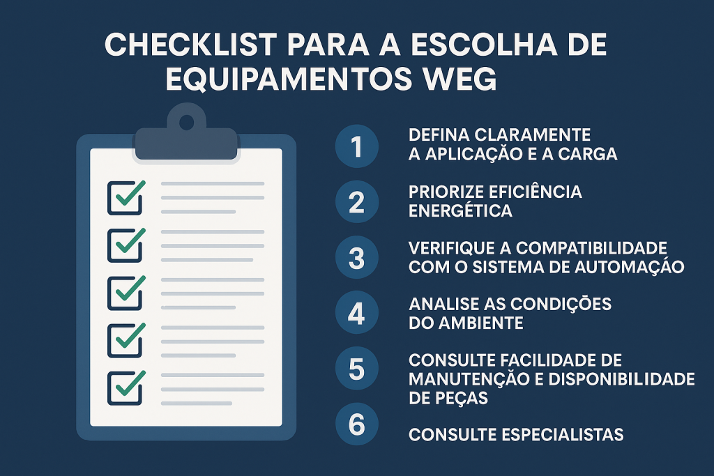 Checklist para a escolha de equipamentos WEG em novos projetos industriais!